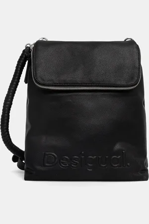 Desigual Batoh HALF HAMPTON BLACK dámský, barva, velký, hladký, 25SAKP46