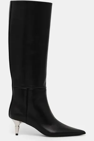 Proenza Schouler Kožené kozačky Spike dámské, barva, na podpatku, PS43071A