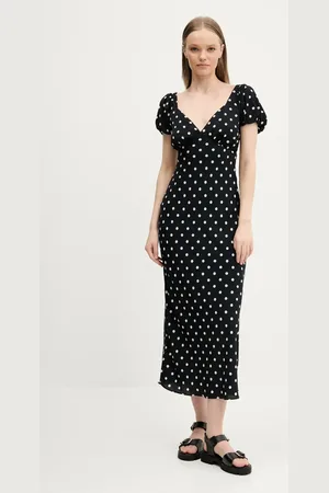 Abercrombie & Fitch Šaty tmavomodrá barva, midi, KI159-5580