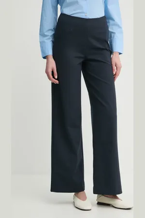 Marc O’ Polo Kalhoty dámské, tmavomodrá barva, široké, high waist, M02411910033