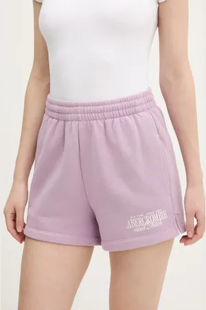 Abercrombie & Fitch Kraťasy dámské, barva, s aplikací, medium waist, KI186-5045