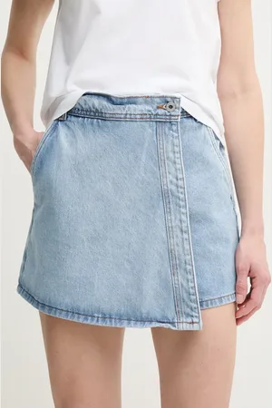 Pepe Jeans Džínová kalhotová sukně REGULAR SKORT HW barva, high waist, PL801187NC9