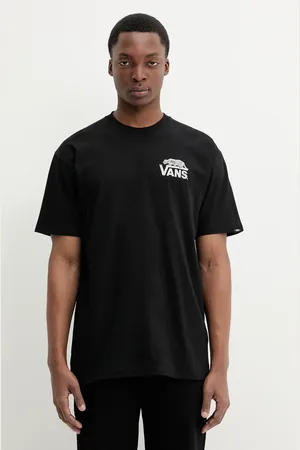 Vans Bavlněné tričko barva, s potiskem, VN000M3YBLK1