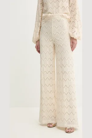 Twin-Set Bavlněné kalhoty dámské, barva, zvony, high waist, 251TP2409