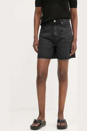 HUGO BOSS Džínové šortky dámské, barva, hladké, high waist, 50538855