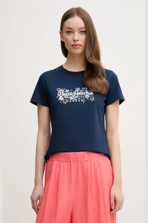 Pepe Jeans Bavlněné tričko ROSALIND tmavomodrá barva, PL506034
