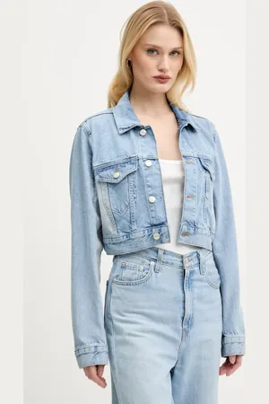 Moschino Džínová bunda barva, přechodná, 0503 3719