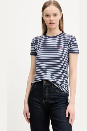 Superdry Bavlněné tričko tmavomodrá barva, W1011640A-2JL