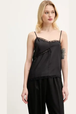 Maison Margiela Hedvábná halenka dámská, barva, hladká, S52NC0344.M35244