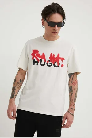 HUGO BOSS Bavlněné tričko barva, s potiskem, 50508513