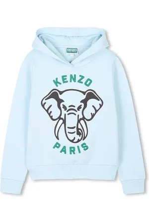 Kenzo Dětská bavlněná mikina barva, s kapucí, s potiskem, K61127