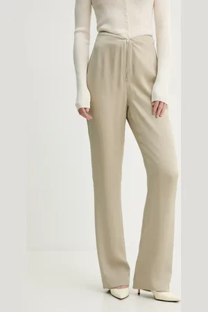Nanushka Kalhoty LINETT dámské, barva, jednoduché, high waist, NW25RSPA19572