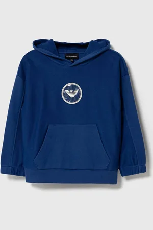 Emporio Armani Dětská mikina s kapucí, hladká