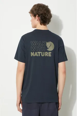 Fjällräven Tričko Walk With Nature T-shirt M tmavomodrá barva, F12600216.555