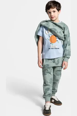 COCCODRILLO Dětské tepláky barva, vzorované, SAGE TIME BOY KIDS