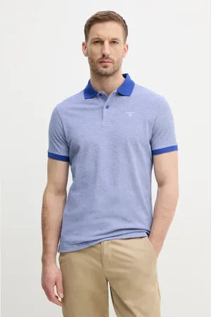 Barbour Bavlněné polo tričko modrá barva