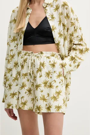 Twin-Set Šortky s příměsí lnu barva, high waist, 251LB2VCC