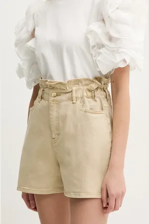 Twin-Set Džínové šortky dámské, barva, hladké, high waist, 251LB2LBB