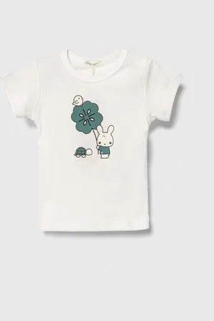 Benetton Bavlněné dětské tričko barva