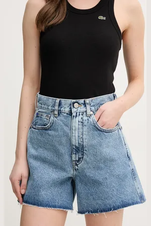 Pepe Jeans Džínové šortky BOXY SHORT dámské, barva, hladké, high waist, RL800004R17