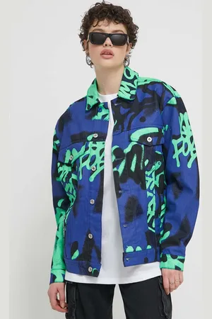 Karl Lagerfeld Džínová bunda dámská, přechodná, oversize