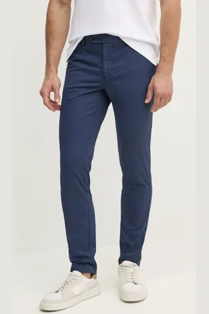 Hackett Kalhoty pánské, tmavomodrá barva, ve střihu chinos, HM212694R