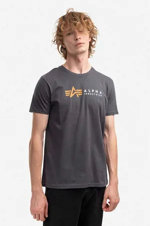 Alpha Industries Bavlněné tričko barva, s potiskem, 118502.136-grey
