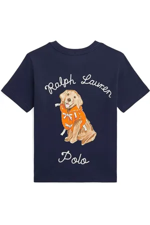 Ralph Lauren Dětské bavlněné tričko tmavomodrá barva, s potiskem, 322964136001