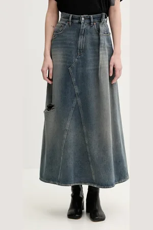 Maison Margiela Džínová sukně barva, maxi, áčková, S52ME0022
