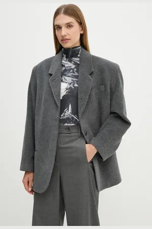 REMAIN Vlněné sako Heavy Wool Blazer barva, jednořadá, hladká, 501887514