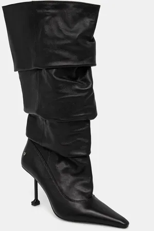 Naked Wolfe Kožené kozačky Vern dámské, barva, na podpatku, Vern Nappa Prince Leather Black