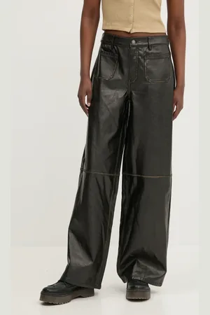 Guess Kalhoty dámské, barva, jednoduché, high waist, W5RB57 WGTF0