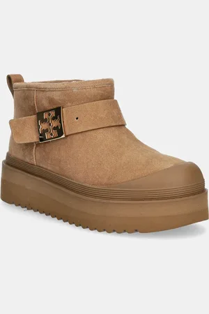 Tory Burch Semišové sněhule Mellow Shearling Platform Boot barva, 165421-200