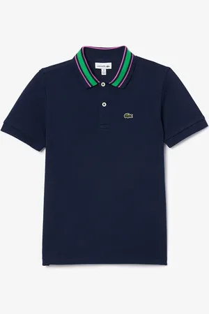 Lacoste Dětská bavlněná polokošile tmavomodrá barva, PJ8402