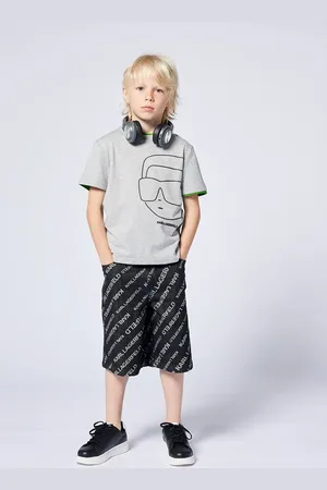 Karl Lagerfeld Dětské bavlněné tričko barva, s potiskem, Z30425