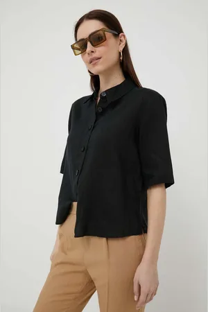 Benetton Plátěná košile barva, relaxed, s klasickým límcem