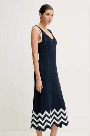 Pepe Jeans Šaty OLLIE DRESS tmavomodrá barva, maxi, PL953717