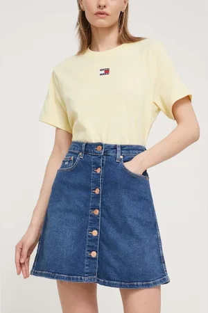Tommy Hilfiger Džínová sukně tmavomodrá barva, mini, DW0DW17970