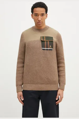 Baracuta Vlněný svetr Barbour x Baracut Miller Knit pánský, barva, hřejivý, BRMAG0191