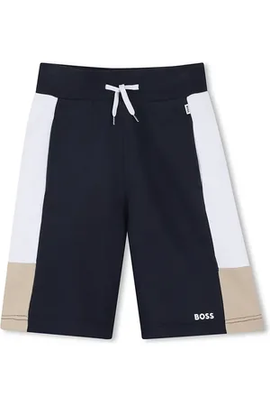 HUGO BOSS Dětské kraťasy tmavomodrá barva, nastavitelný pas, J51991