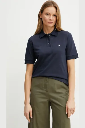 Max Mara Polo tričko tmavomodrá barva, 2515951011600