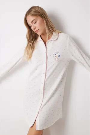 Women secret Bavlněná pyžamová košile SNOOPY barva, 4449081