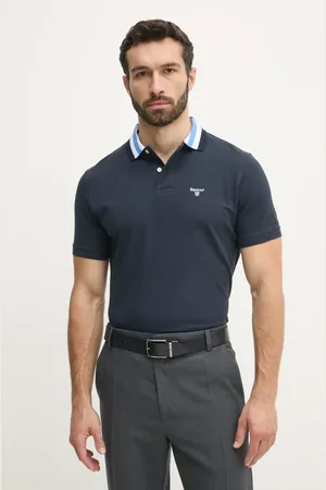 Barbour Bavlněné polo tričko Hawkesmoor Tipped Tailored Fit Polo Shirt tmavomodrá barva, MML1443