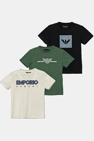 Emporio Armani Dětské bavlněné tričko 3-pack barva, s potiskem, EB000320 AF13913