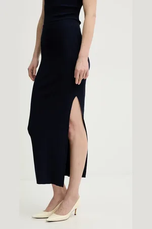 REMAIN Sukně tmavomodrá barva, maxi, 5024981566