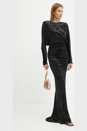 Pinko Velurové šaty barva, maxi, 104497 A29L