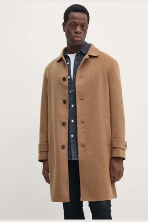 Tommy Hilfiger Vlněný kabát tmavomodrá barva, přechodný, MW0MW37395