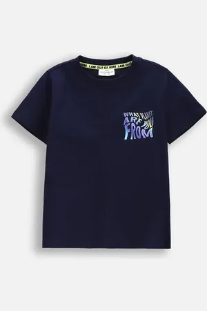 COCCODRILLO Dětské bavlněné tričko tmavomodrá barva, s potiskem, COSMIC RAVE BOY KIDS