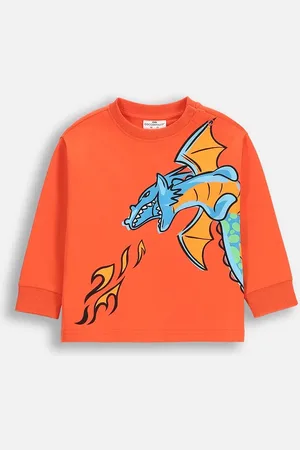 COCCODRILLO Dětská bavlněná mikina barva, s potiskem, DRAGONS BOY KIDS