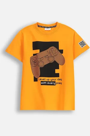 COCCODRILLO Dětské bavlněné tričko barva, s potiskem, GAMER BOY JUNIOR
